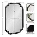 Miroir mural rectangulaire festonné 60x90 cm, Noir