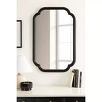 Miroir mural rectangulaire festonné 60x90 cm, Noir