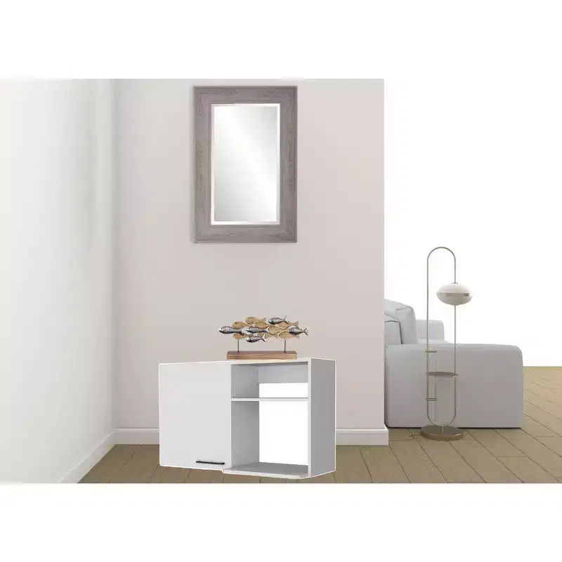 Meuble d'appoint en bois blanc de 99 cm avec 2 étagères et un tiroir