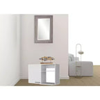 Meuble d'appoint en bois blanc de 99 cm avec 2 étagères et un tiroir