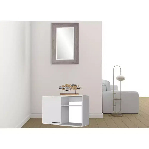 Meuble d'appoint en bois blanc de 99 cm avec 2 étagères et un tiroir