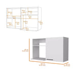 Meuble d'appoint en bois blanc de 99 cm avec 2 étagères et un tiroir
