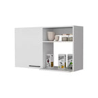 Meuble d'appoint en bois blanc de 99 cm avec 2 étagères et un tiroir
