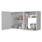 Meuble d'appoint en bois blanc de 99 cm avec 2 étagères et un tiroir