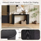 Console vintage avec garniture perlée et pieds incurvés réversibles – Noir / Marron