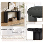 Console vintage avec garniture perlée et pieds incurvés réversibles – Noir / Marron