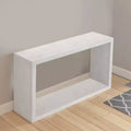 Console de canapé à cadre ouvert fabriquée à la main en bois de manguier blanc, 52 pouces