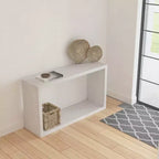 Console de canapé à cadre ouvert fabriquée à la main en bois de manguier blanc, 52 pouces