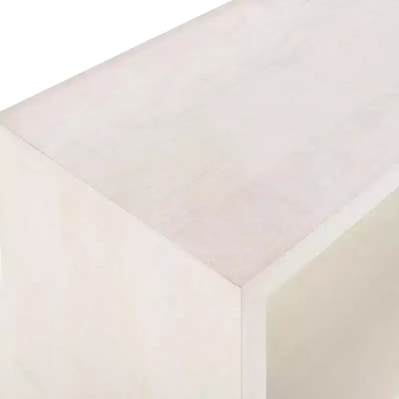 Console de canapé à cadre ouvert fabriquée à la main en bois de manguier blanc, 52 pouces