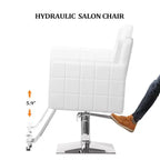 Fauteuil de salon hydraulique robuste à siège large (noir/marron/rose/blanc)