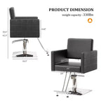 Fauteuil de salon hydraulique robuste à siège large (noir/marron/rose/blanc)