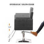 Fauteuil de salon hydraulique robuste à siège large (noir/marron/rose/blanc)