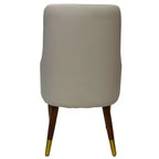 Fauteuil de salle à manger en cuir avec pieds en bois à accents dorés pour cuisine et intérieur modernes