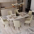 Fauteuil de salle à manger en cuir avec pieds en bois à accents dorés pour cuisine et intérieur modernes