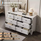 Commode à 7 tiroirs, chiffonnier en bois de 119 cm, Noir / Marron / Gris / Blanc