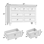Commode à 7 tiroirs, chiffonnier en bois de 119 cm, Noir / Marron / Gris / Blanc