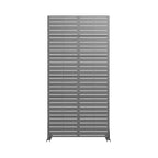 Écran d'intimité 6 panneaux en acier galvanisé gris de 72x35po