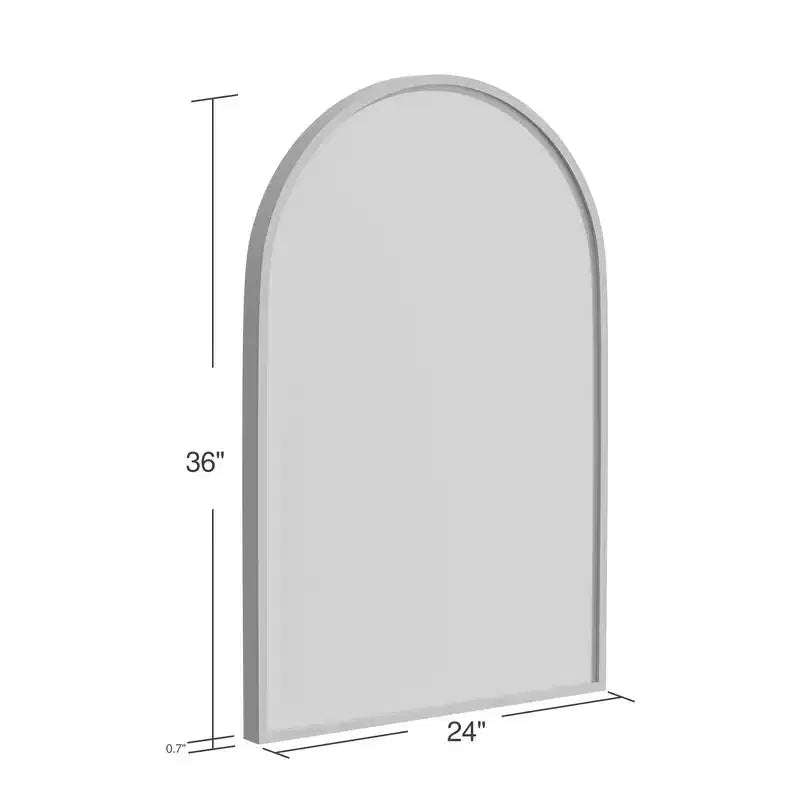 Miroir mural arqué moderne noir 36 x 24, Cadre fin en alliage d'aluminium, Miroir de salle de bain à suspendre au-dessus de l'évier, Pour entrée, chambre, coiffeuse
