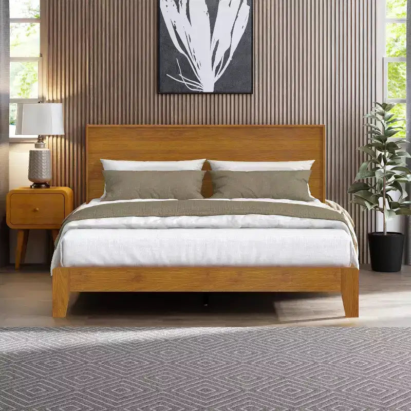 Galano Queen Payne Luxe Bed with Headboard  Gray