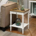 HomeStock Belmont End Table with Drawer and Shelf, Traditional Side Table with Storage Drawer and Open Shelf for Living Room Use