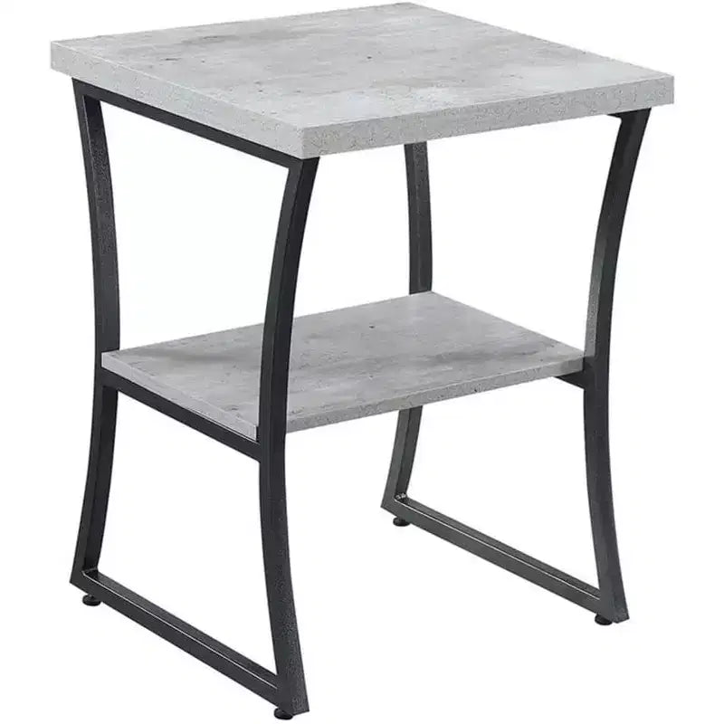 Table d'appoint contemporaine avec cadre en métal thermolaqué et étagère inférieure robuste