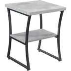 Table d'appoint contemporaine avec cadre en métal thermolaqué et étagère inférieure robuste