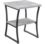 Table d'appoint contemporaine avec cadre en métal thermolaqué et étagère inférieure robuste