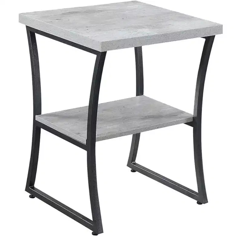 Table d'appoint contemporaine avec cadre en métal thermolaqué et étagère inférieure robuste