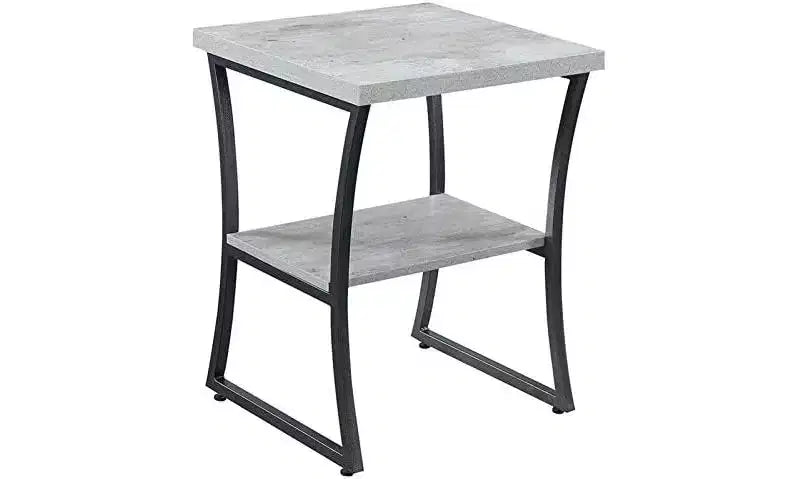 Table d'appoint contemporaine avec cadre en métal thermolaqué et étagère inférieure robuste