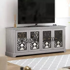 Meuble TV large 4 portes – Chêne gris poussiéreux