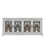 Meuble TV large 4 portes – Chêne gris poussiéreux
