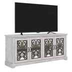 Meuble TV large 4 portes – Chêne gris poussiéreux