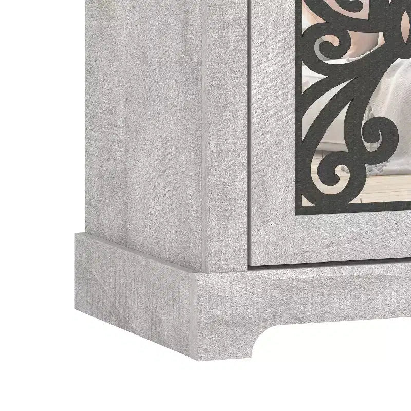 Meuble TV large 4 portes – Chêne gris poussiéreux