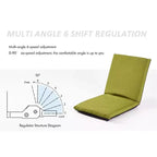 Fauteuil de sol réglable, Chaise de jeu rembourrée pliable 6 positions, Support dorsal rembourré, Canapé paresseux pour la lecture, la méditation, les jeux