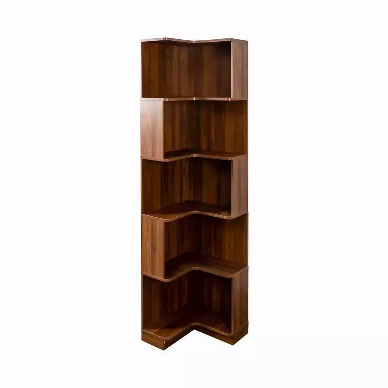 Étagère d'angle, étagère de rangement à 5 niveaux avec chicane, organisateur de rangement autoportant en forme de L pour salon, bureau