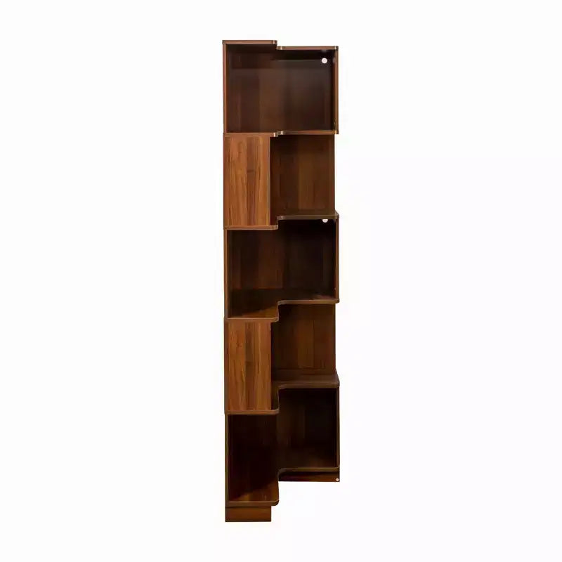 Étagère d'angle, étagère de rangement à 5 niveaux avec chicane, organisateur de rangement autoportant en forme de L pour salon, bureau