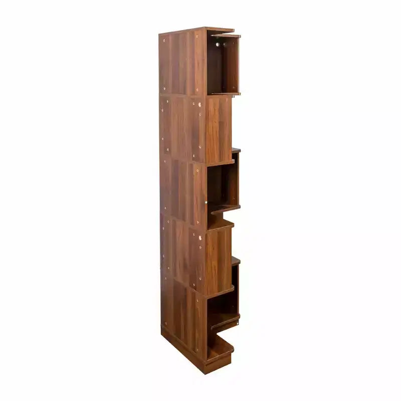 Étagère d'angle, étagère de rangement à 5 niveaux avec chicane, organisateur de rangement autoportant en forme de L pour salon, bureau
