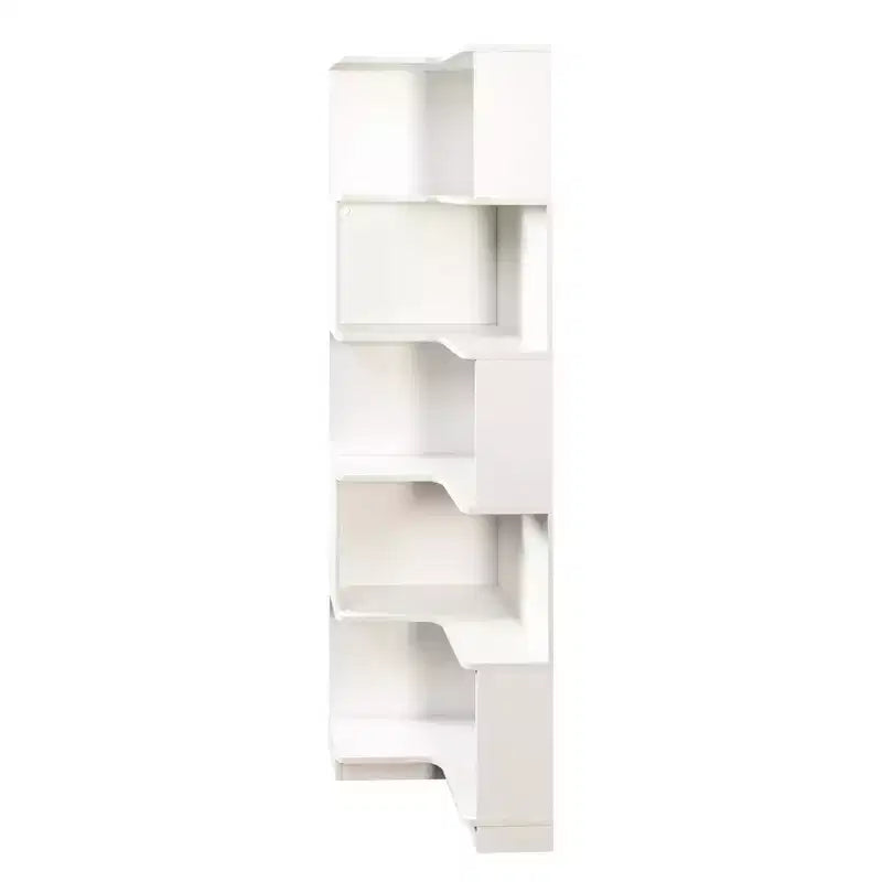 Étagère d'angle, étagère de rangement à 5 niveaux avec chicane, organisateur de rangement autoportant en forme de L pour salon, bureau