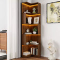 Étagère d'angle, étagère de rangement à 5 niveaux avec chicane, organisateur de rangement autoportant en forme de L pour salon, bureau