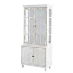 Bibliothèque Mid-Century, Étagère de rangement avec tablettes épaisses, 5 niveaux et 4 portes, Bibliothèque de présentation de style rustique pour salon, bureau