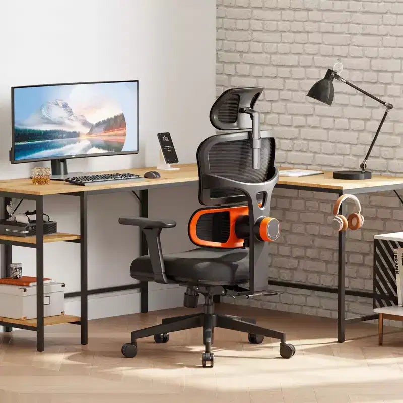 Chaise de bureau ergonomique avec support lombaire entièrement adaptatif - Accoudoirs 3D relevables