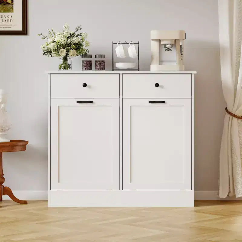 Meuble de cuisine double bac à bascule de 75 litres, anti-chien, avec tiroir caché, désodorisant, gain de place