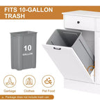 Meuble de cuisine double bac à bascule de 75 litres, anti-chien, avec tiroir caché, désodorisant, gain de place
