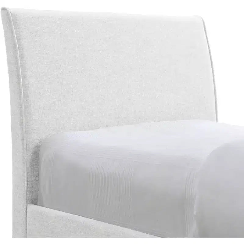 Lit gigogne double en tissu texturé lin