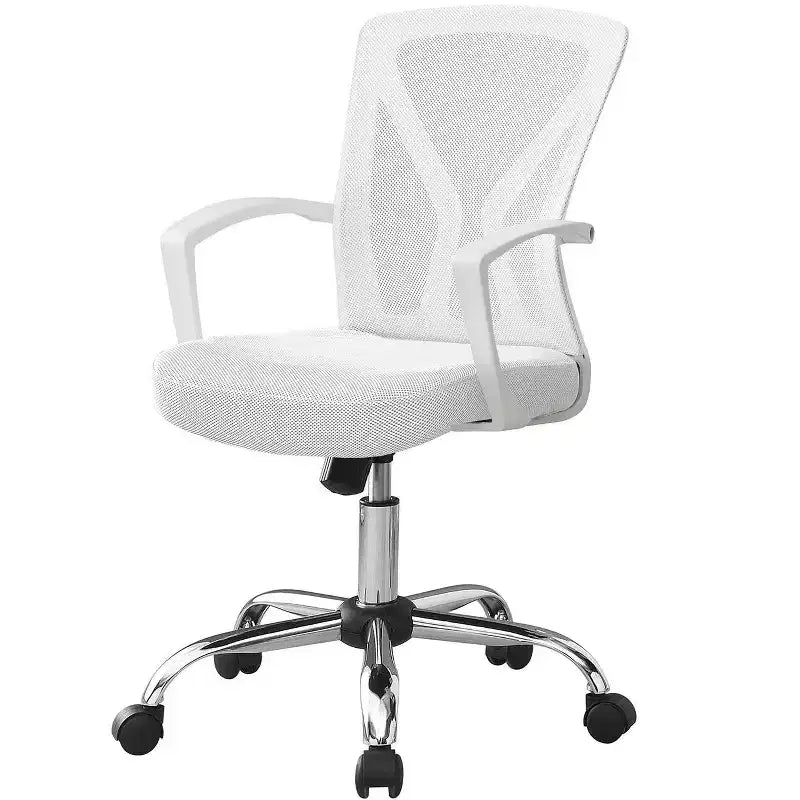 Chaise de bureau ergonomique en maille avec hauteur réglable, chaise pivotante avec accoudoirs et sièges rembourrés, chaise d'ordinateur pour bureau, salle de lecture