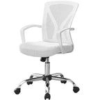 Chaise de bureau ergonomique en maille avec hauteur réglable, chaise pivotante avec accoudoirs et sièges rembourrés, chaise d'ordinateur pour bureau, salle de lecture