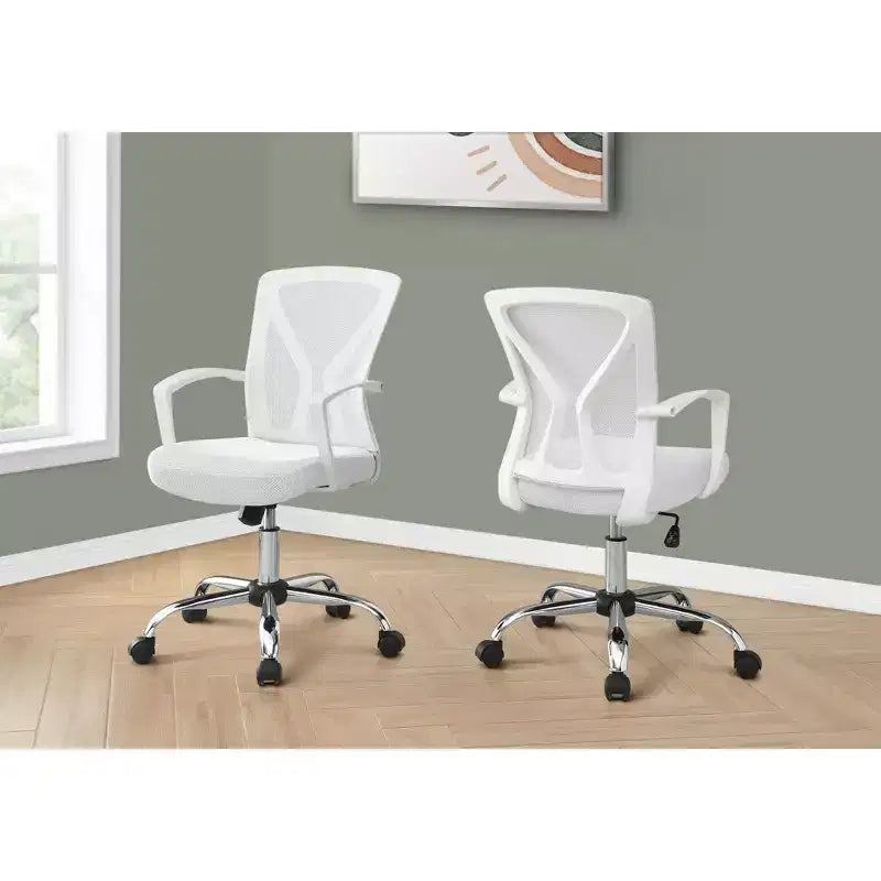 Chaise de bureau ergonomique en maille avec hauteur réglable, chaise pivotante avec accoudoirs et sièges rembourrés, chaise d'ordinateur pour bureau, salle de lecture