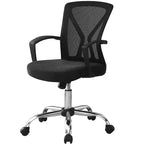 Chaise de bureau ergonomique en maille avec hauteur réglable, chaise pivotante avec accoudoirs et sièges rembourrés, chaise d'ordinateur pour bureau, salle de lecture