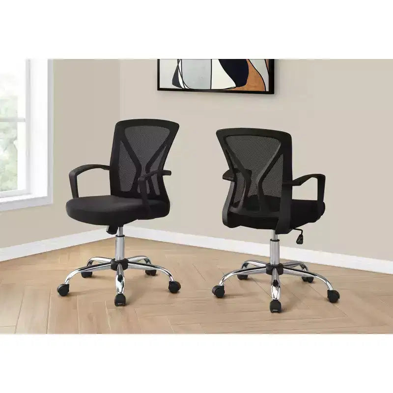 Chaise de bureau ergonomique en maille avec hauteur réglable, chaise pivotante avec accoudoirs et sièges rembourrés, chaise d'ordinateur pour bureau, salle de lecture