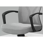 Chaise de bureau ergonomique en maille avec hauteur réglable, chaise pivotante avec accoudoirs et sièges rembourrés, chaise d'ordinateur pour bureau, salle de lecture